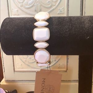 Monet white and gold bracelet
